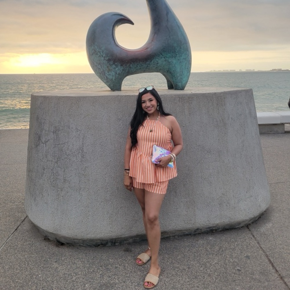 Petal & Pup White and Peach Printed Halter Top and Shorts SET